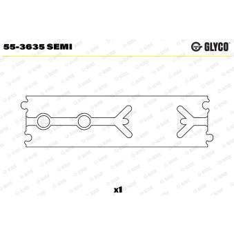 Coussinet de palier, bielle GLYCO 55-3635 SEMI
