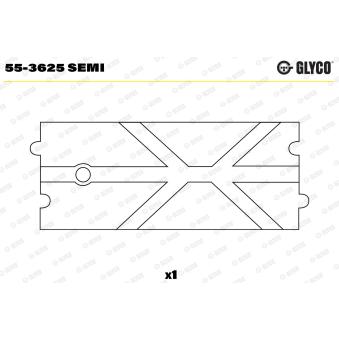 Coussinet de palier, bielle GLYCO 55-3625 SEMI