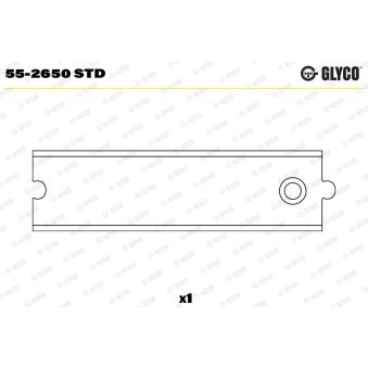 Coussinet de palier, bielle GLYCO 55-2650 STD