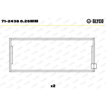 Coussinet de bielle GLYCO 71-2438 0.25mm