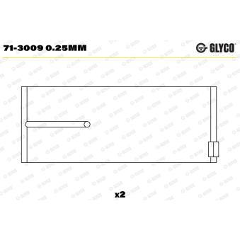 Coussinet de bielle GLYCO 71-3009 0.25mm
