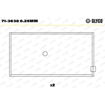 Coussinet de bielle GLYCO 71-3638 0.25mm