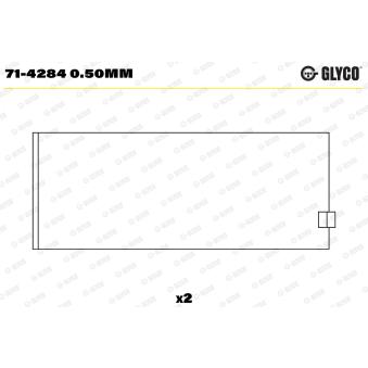 Coussinet de bielle GLYCO 71-4284 0.50mm