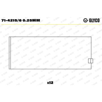 Coussinet de bielle GLYCO 71-4215/6 0.25mm
