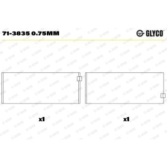 Coussinet de bielle GLYCO 71-3835 0.75mm