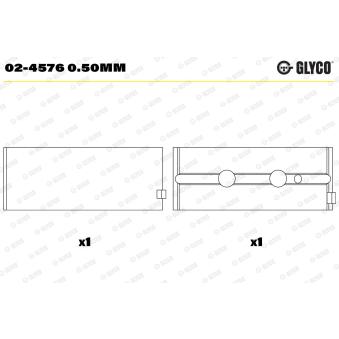 Coussinet de vilebrequin GLYCO 02-4576 0.50mm