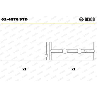 Coussinet de vilebrequin GLYCO 02-4576 STD