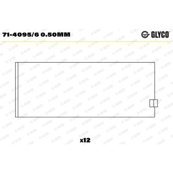 Coussinet de bielle GLYCO 71-4095/6 0.50mm