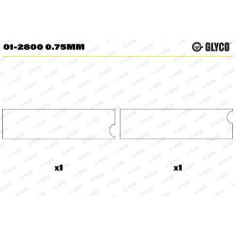 Coussinet de bielle GLYCO 01-2800 0.75mm