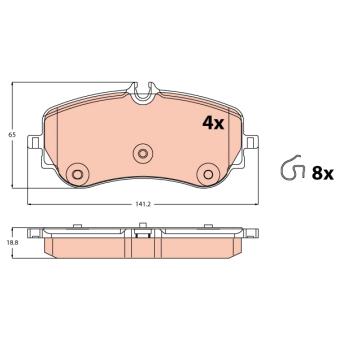 Jeu de 4 plaquettes de frein arrière TRW GDB2379