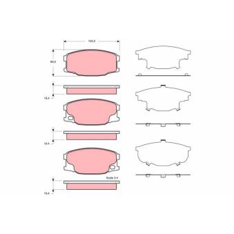 Jeu de 4 plaquettes de frein avant TRW GDB3388