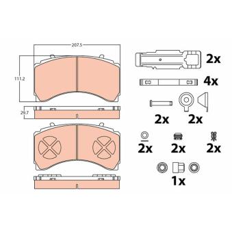 Jeu de 4 plaquettes de frein arrière TRW GDB5110