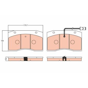 Jeu de 4 plaquettes de frein avant TRW