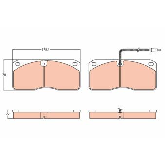 Jeu de 4 plaquettes de frein avant TRW