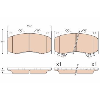 Jeu de 4 plaquettes de frein avant TRW