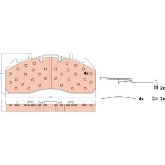 Jeu de 4 plaquettes de frein avant TRW