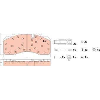 Jeu de 4 plaquettes de frein avant TRW