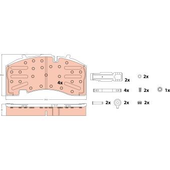 Jeu de 4 plaquettes de frein arrière TRW
