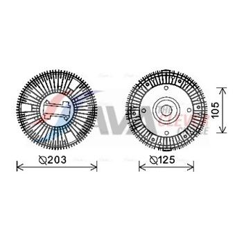 Embrayage, ventilateur de radiateur AVA QUALITY COOLING IVC117