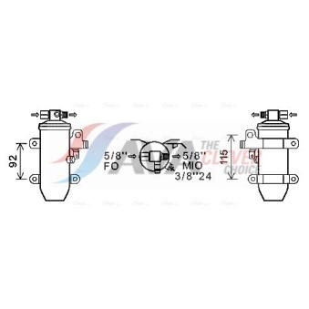 Filtre déshydratant, climatisation AVA QUALITY COOLING RED115