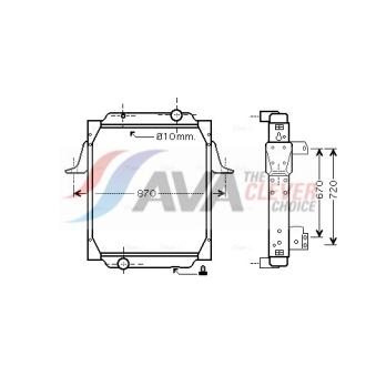 Radiateur, refroidissement du moteur AVA QUALITY COOLING RE2066