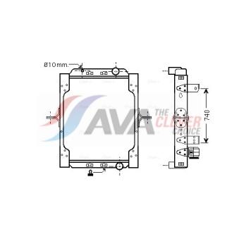Radiateur, refroidissement du moteur AVA QUALITY COOLING RE2086