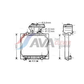 Radiateur, refroidissement du moteur AVA QUALITY COOLING MN2043