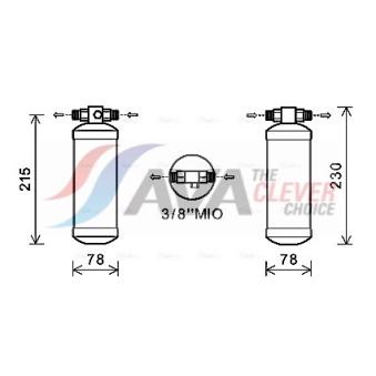 Filtre déshydratant, climatisation AVA QUALITY COOLING NHD009