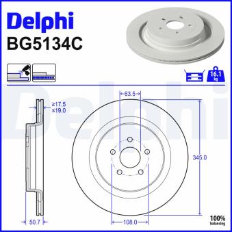 Jeu de 2 disques de frein arrière DELPHI BG5134C