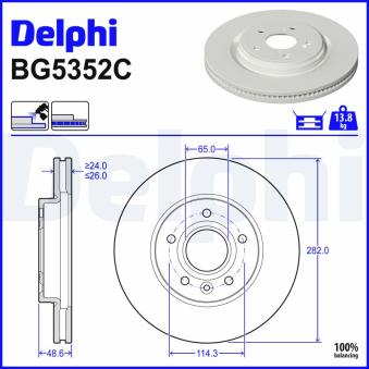 Jeu de 2 disques de frein avant DELPHI BG5352C