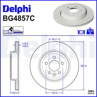 Jeu de 2 disques de frein avant DELPHI BG4857C
