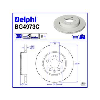 Jeu de 2 disques de frein arrière DELPHI BG4973C
