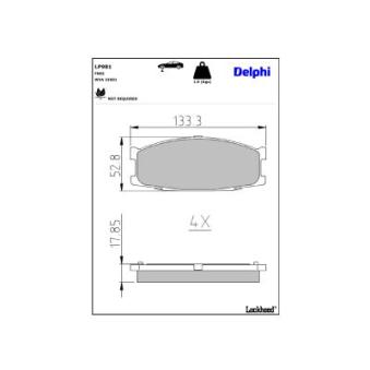 Jeu de 4 plaquettes de frein avant DELPHI
