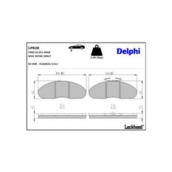 Jeu de 4 plaquettes de frein avant DELPHI LP828