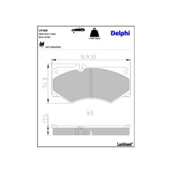 Jeu de 4 plaquettes de frein avant DELPHI LP468