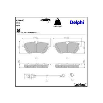 Jeu de 4 plaquettes de frein avant DELPHI LP4050