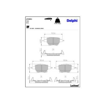 Jeu de 4 plaquettes de frein avant DELPHI LP4051