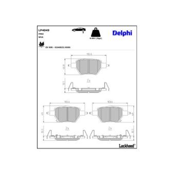 Jeu de 4 plaquettes de frein avant DELPHI LP4049
