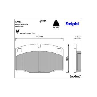 Jeu de 4 plaquettes de frein avant DELPHI LP415
