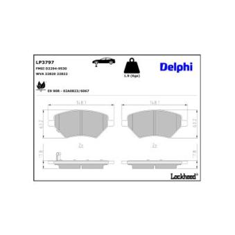 Jeu de 4 plaquettes de frein avant DELPHI LP3797