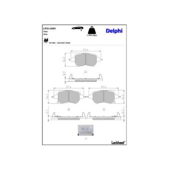 Jeu de 4 plaquettes de frein avant DELPHI LP5110EV