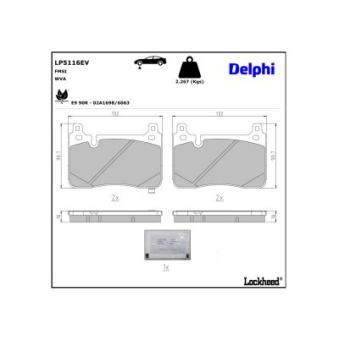 Jeu de 4 plaquettes de frein avant DELPHI LP5116EV