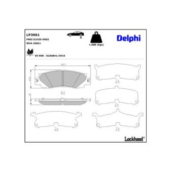Jeu de 4 plaquettes de frein avant DELPHI LP3961
