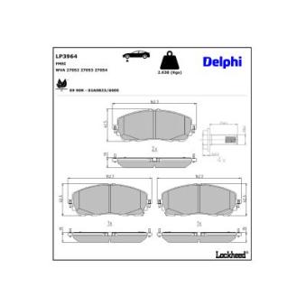 Jeu de 4 plaquettes de frein avant DELPHI