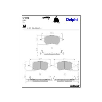 Jeu de 4 plaquettes de frein avant DELPHI LP4043
