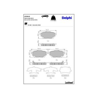 Jeu de 4 plaquettes de frein DELPHI LP3919