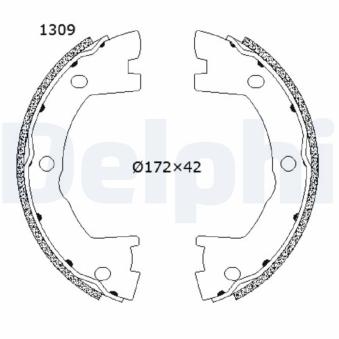 Jeu de mâchoires de frein, frein de stationnement DELPHI LS2202