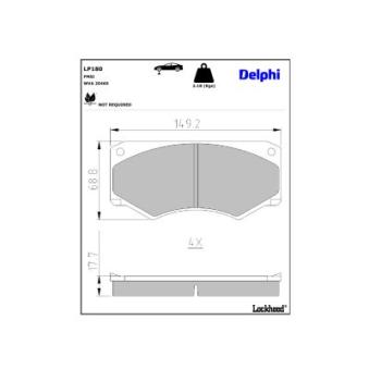 Jeu de 4 plaquettes de frein avant DELPHI LP180