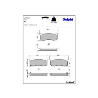 Jeu de 4 plaquettes de frein avant DELPHI LP3509