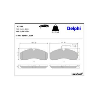Jeu de 4 plaquettes de frein avant DELPHI LP3574